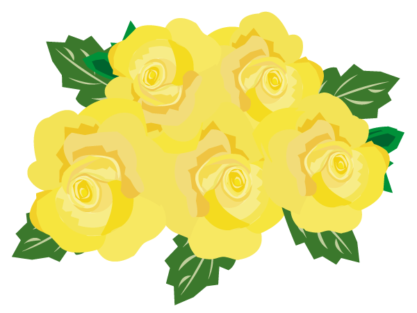 黄色いバラのイラスト イラスト素材パラダイス