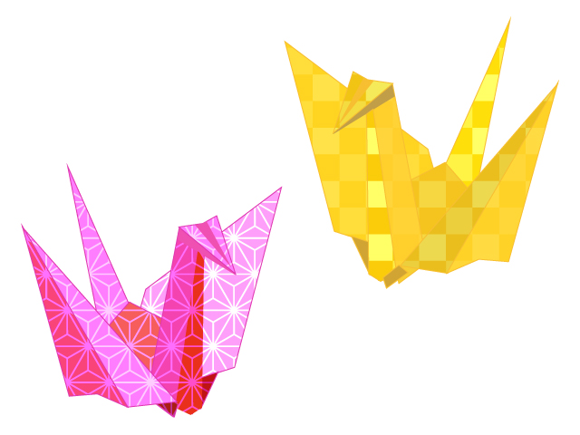 折り鶴のイラスト２ イラスト素材パラダイス